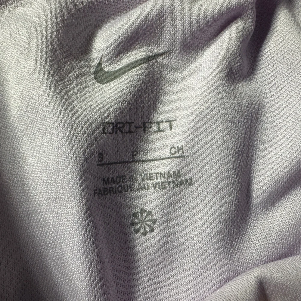 Nike Dri-FIT Tempo Luxe Athletic Shorts Small Retro Logo Print Purple